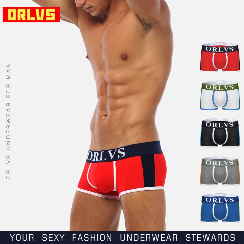ORLVS Мужское нижнее белье мужские боксеры дышащие хлопковые трусы Cueca Tanga удобные