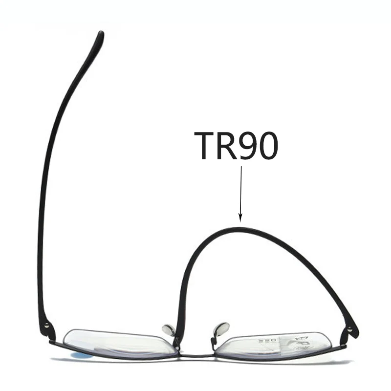 Tr90 Ultralight Progressive Multifocal Reading Glasses Men Womens Anti Blue Ray Presbyopic Glasses Half Rim Titanium Alloy