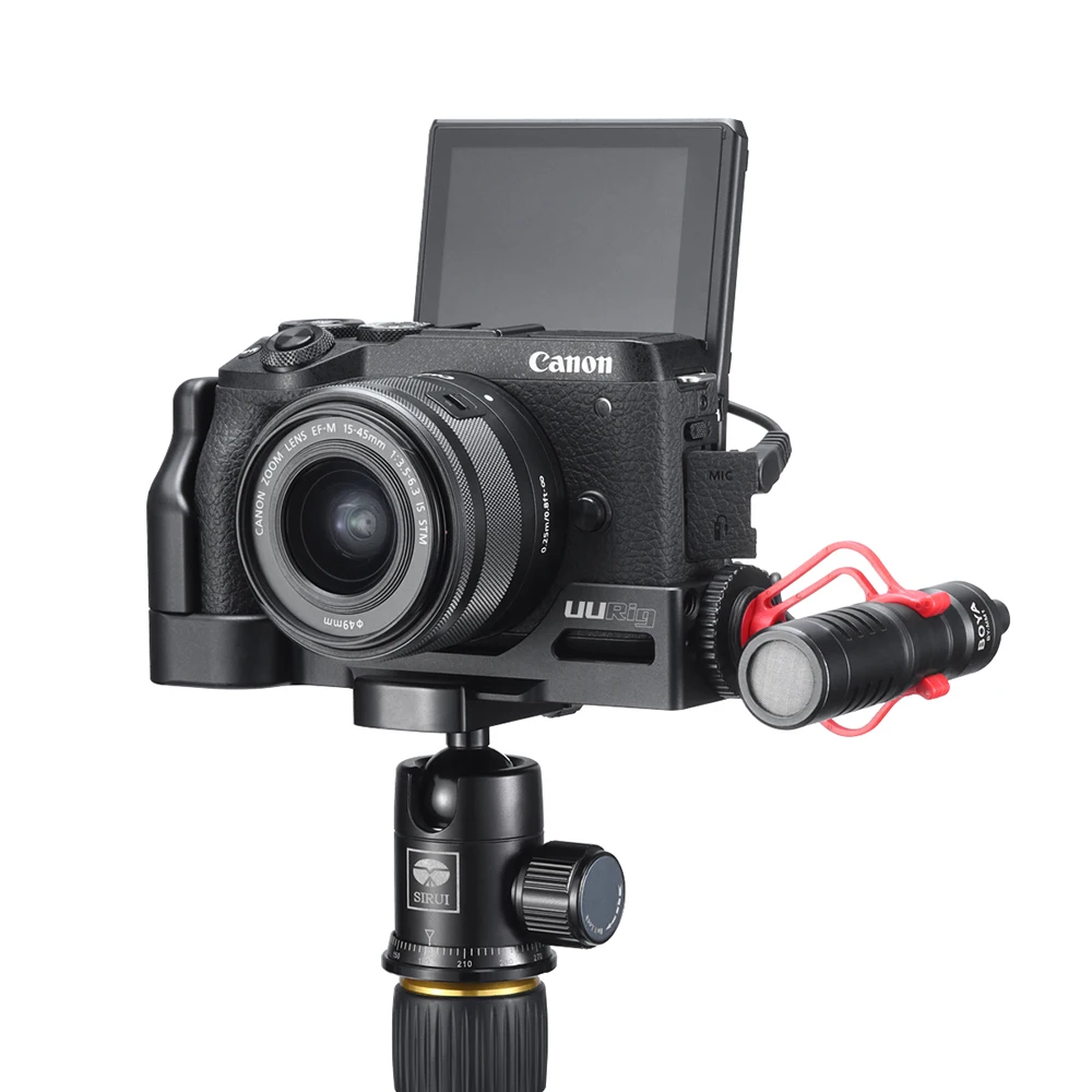UURig R029 микрофон L Пластина для Canon M6 Mark II Arca быстросъемная пластина с холодным башмаком 1/4 винт