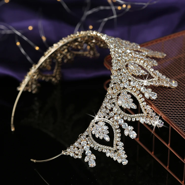 Корона HADIYANA трендовые королевские тиары и короны женские свадебные аксессуары для волос вечерние Sombreros Циркон BC5436 Корона принцесса