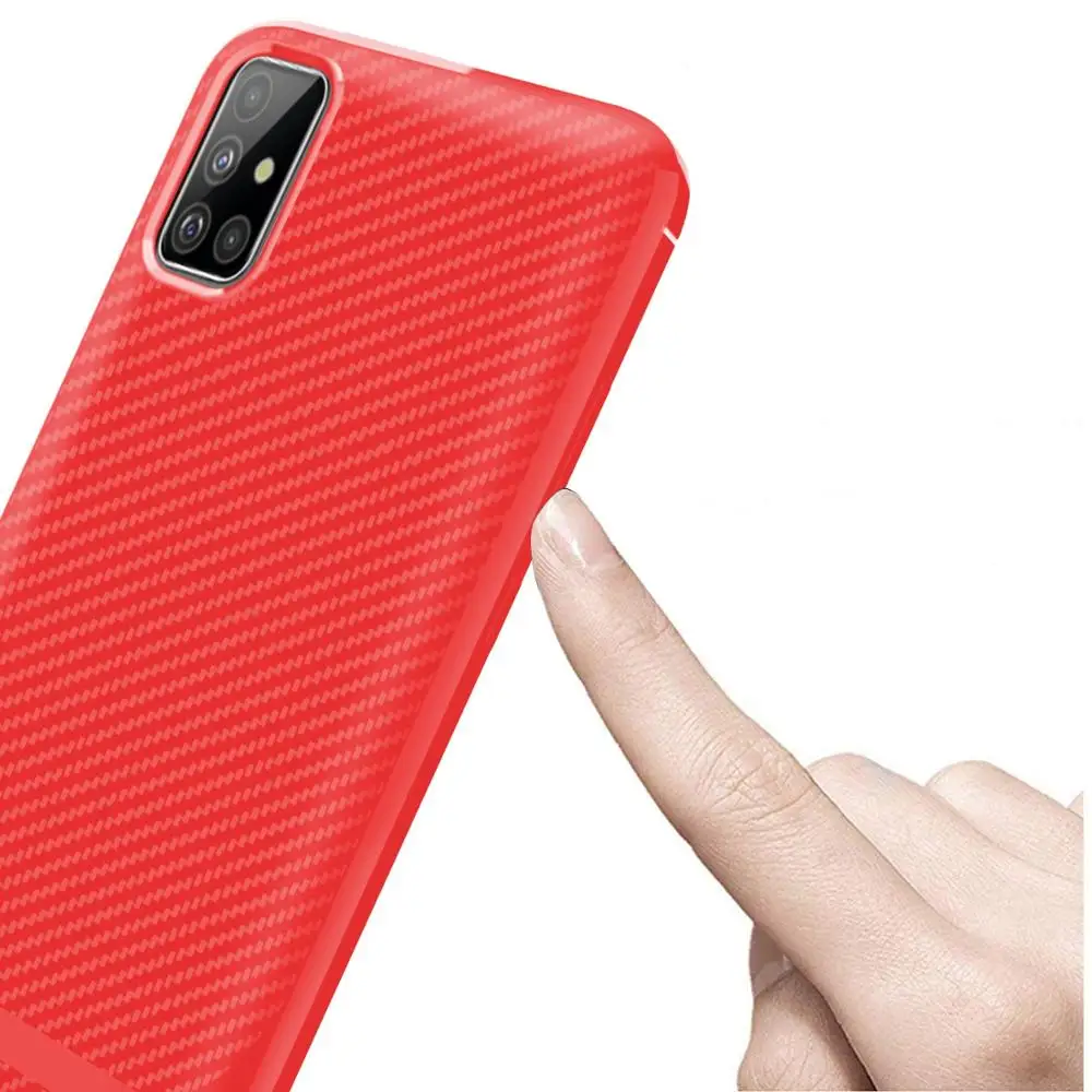 Тонкий ТПУ чехол для телефона samsung Galaxy A51 A71 A70s A20s m30s a90 силиконовый мягкий ударопрочный чехол из углеродного волокна