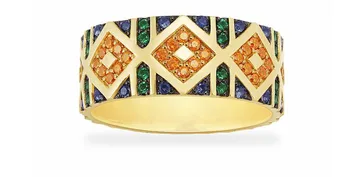 

925 Sterling silver Gorgeous Large Multicolor Tribal Ring Charm geometric square Stripes Wide Finger Ring Yellow Silver jewelry