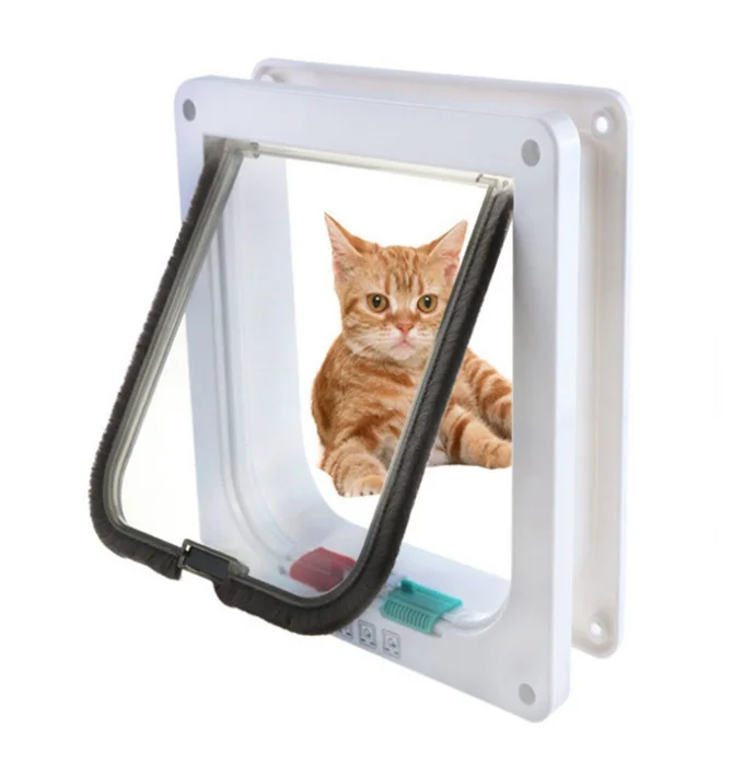 

White Pet Door Lockable Cat Flap