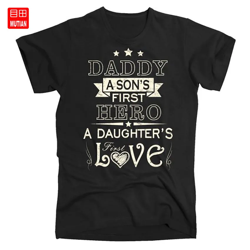 Папа сын первый hero дочерей первая любовь футболка Fathers Day Цитата Father's папа
