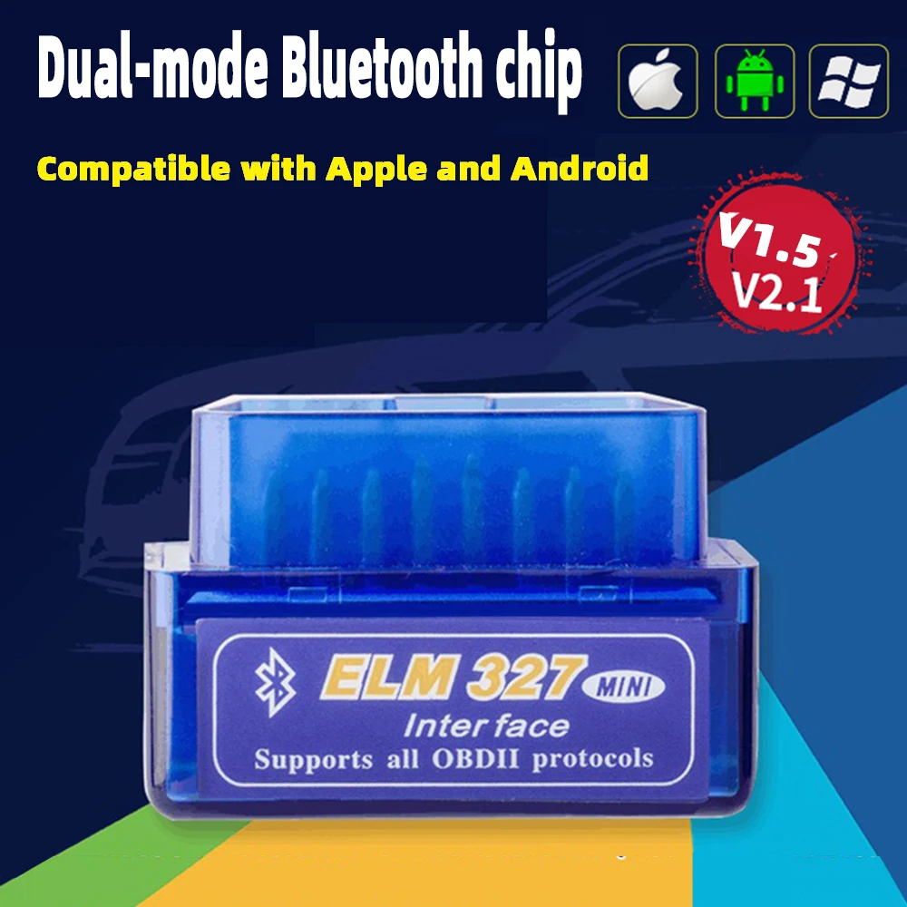 OBD2 Mini Scanner ELM327 Bluetooth V2./V1.5  for Android IOS Torque double mode chip Code Reader Car Scanner Auto Diagnostic Too