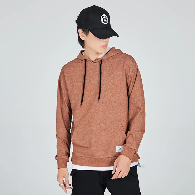 

2019 Men's Hoodies Japan Style Plain Version Solid Hoodie Long Sleeve Students' Work Clothes