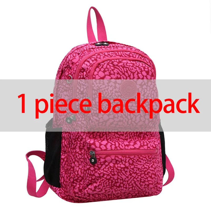 1 piece Leopard ACEPERCH Повседневный школьный рюкзак Bolsa для девочек-подростков, водонепроницаемый нейлоновый рюкзак для ноутбука Mochila Escolar с брелоком - Цвет: 1 piece Leopard
