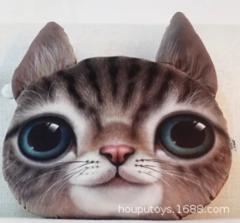 Плюшевые игрушки, 3D принт, подушка для головы кошки, подушка для кошки, Подушка для офиса, спальни, дивана, Автомобильная подушка, подушка для сна