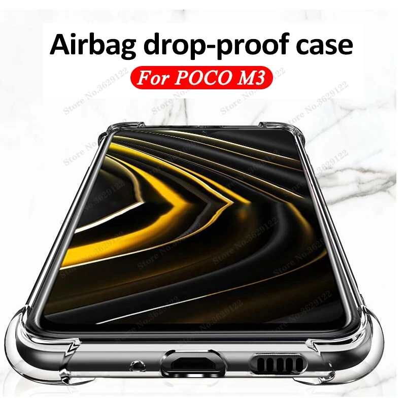 

Clear Smartphone Case Xiaomi Mi Poco M3 anti-shock Cover Pocophone M3 Cases Pocom3 Camera Phone Cover For Xiaomi Poco M3 Case