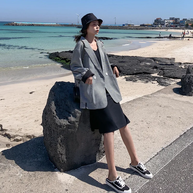 

Photo Shoot CHIC Small Suit Coat Women's Spring And Autumn 2019 New Style Korean-style Loose-Fit Online Celebrity Thousands of B