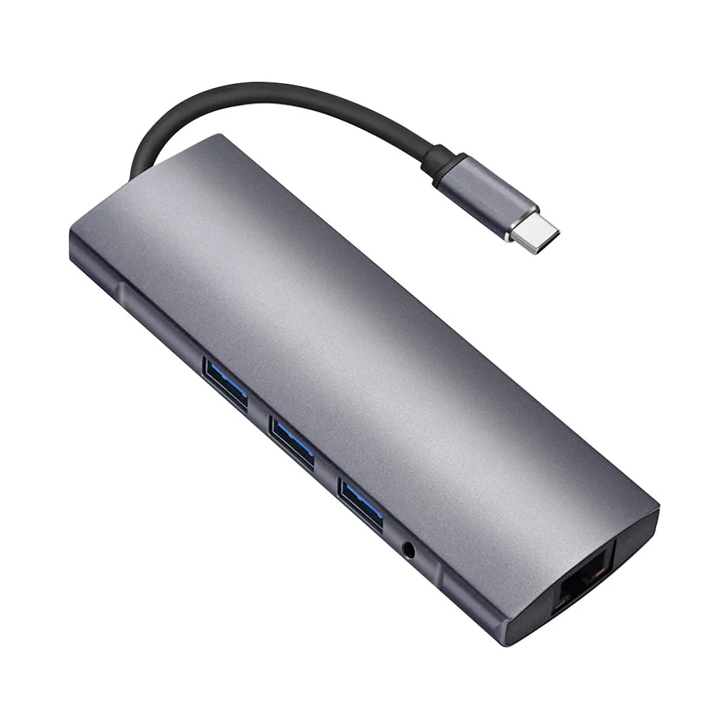 Usb-коммутатор 9в1 тип-c к HDMI RJ45 3USB3. 0 TF SD аудио PD Многофункциональный узловой центр для USB адаптер планшетный ПК телефон USB Hubs-L909