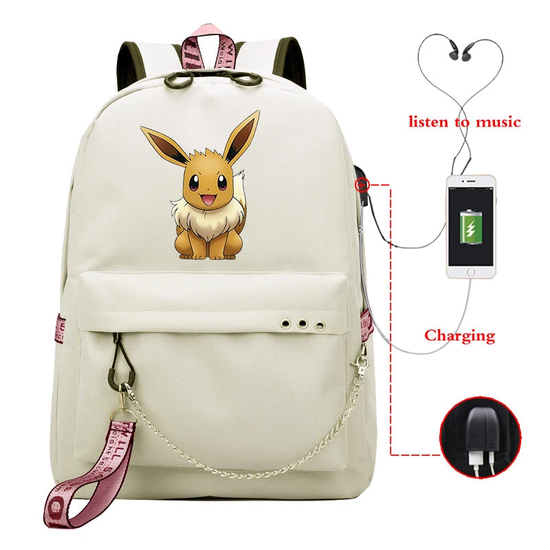 27 Mochila Pokemon рюкзак Пикачу для мужчин и женщин рюкзаки для путешествий рюкзак для ноутбука Usb зарядка школьные сумки для девочек-подростков - Цвет: 27