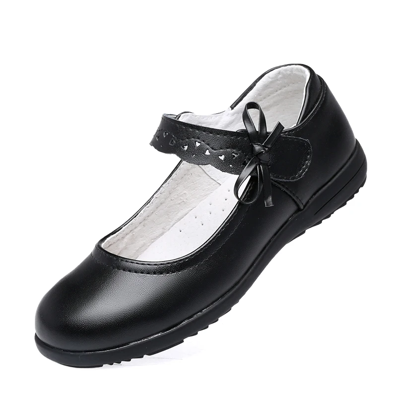 Новая модель весенне-осенней обуви для девочек Студенческая обувь для школьной униформы для маленьких девочек, черно-белые тонкие туфли принцессы - Цвет: 1