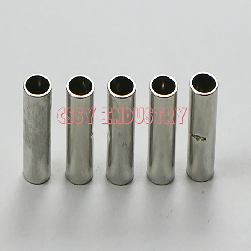 50PCS BN0.5 1.25 2 3.5 5.5 8 14 22 38 nakedIntermediate Joint Copper Connection Pipe Connected to Terminal for 26-2AWG Wire