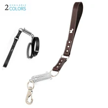 

Short Large Dog Leash Spring Buffer Big Dog Traction Rope Explosion-Proof Dog Leash Pu Leather Belt 50cm Long Para Perros