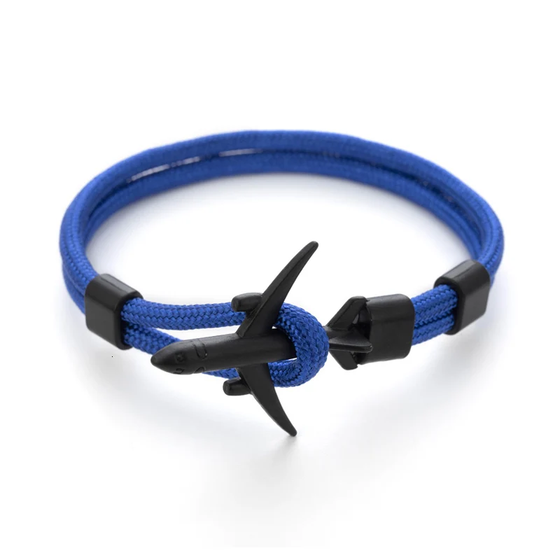Summer Hot Boeing Airplane Anchor Bracelet Men Nylon Rope Chain Charm Bracelets For Women Survival Aviation Style Sport Bracelet