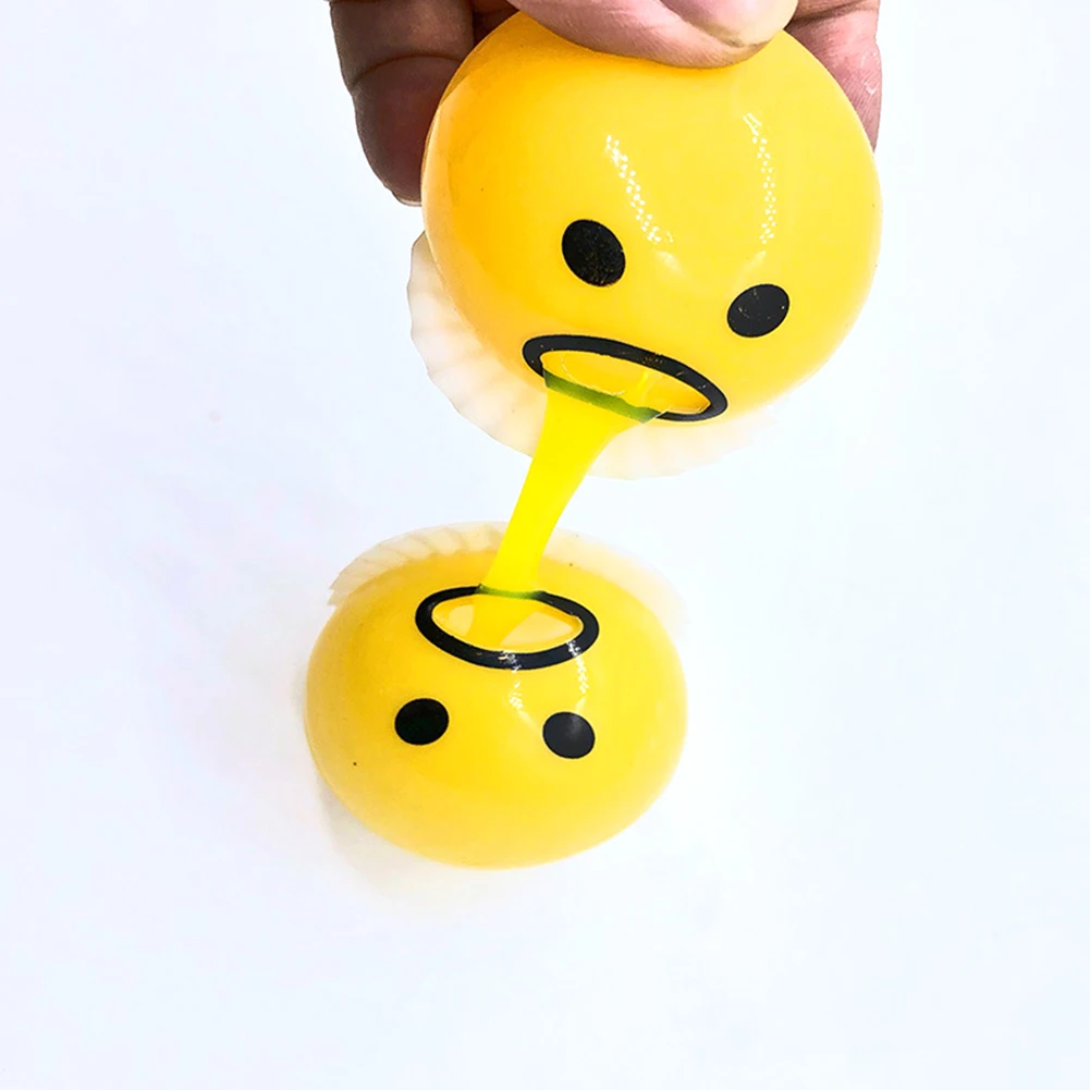 Ленивый снятие стресса кляп Круглый с желтым Goop выдавливать смешные подарки сосание пуха симпатичное яйцо игрушка-желток мяч ПВХ