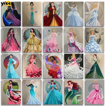 

Full Square/Round drill diamond Painting Cartoon Princess series 5D DIY diamond embroidery Rhinestones mosaic Decoration TX1