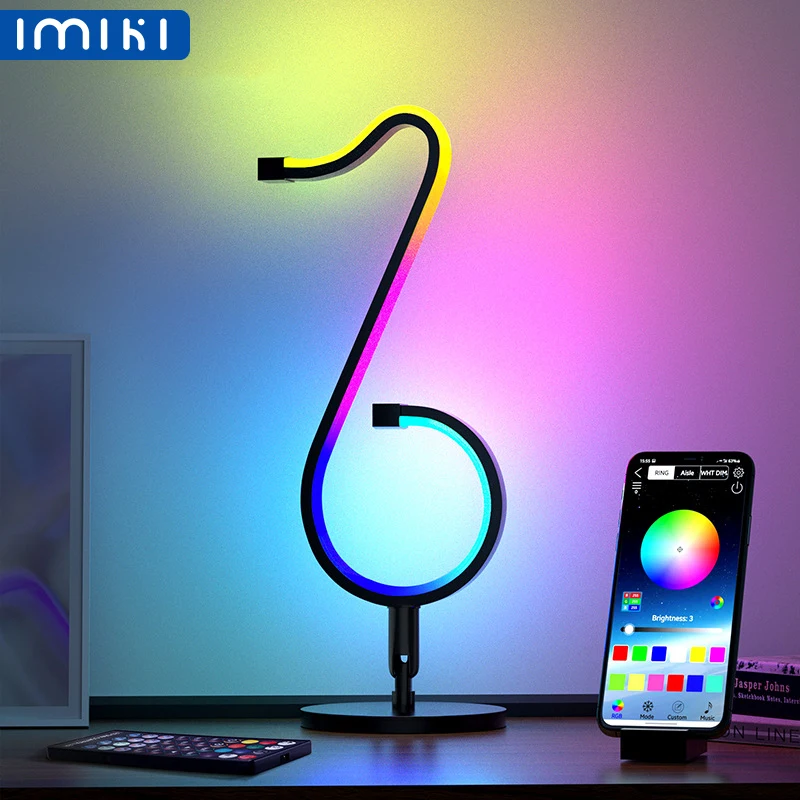 

Светодиодный смарт-светильник IMIKI с Bluetooth, RGB-лампа с регулируемой яркостью, световая полоса для свадьбы, дня рождения, вечеринки, светильник для диджея