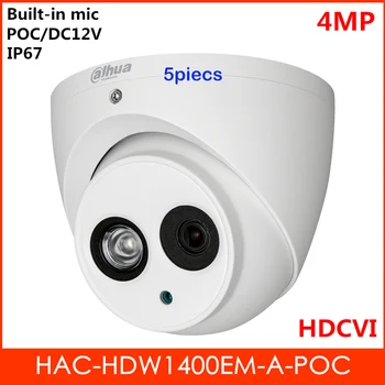 

Dahua 4MP HDCVI Camera POC Camera HAC-HDW1400EM-A-POC Built-in mic IR 50m POC DC12V for Indoor Outdoor IP67 CCTV Camera