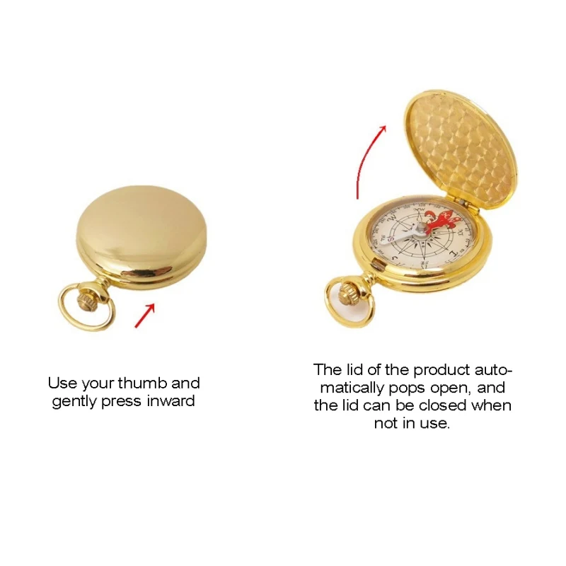 Ретро золотые карманные часы-Раскладушка Компас многофункциональный автомобильный навигационный компас портативный полезный открытый туристический компас для выживания