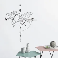 Геометрические компасы поколения резные съемные классные наклейки на стену для офиса спальни диван фон настраиваемый MU4003
