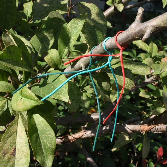 100PCS Gardening Cable Ties Reusable Oblate Iron Wire Twist Tie for Flower Plant Climbing Vines Multifunction Coated Fix Strings 5
