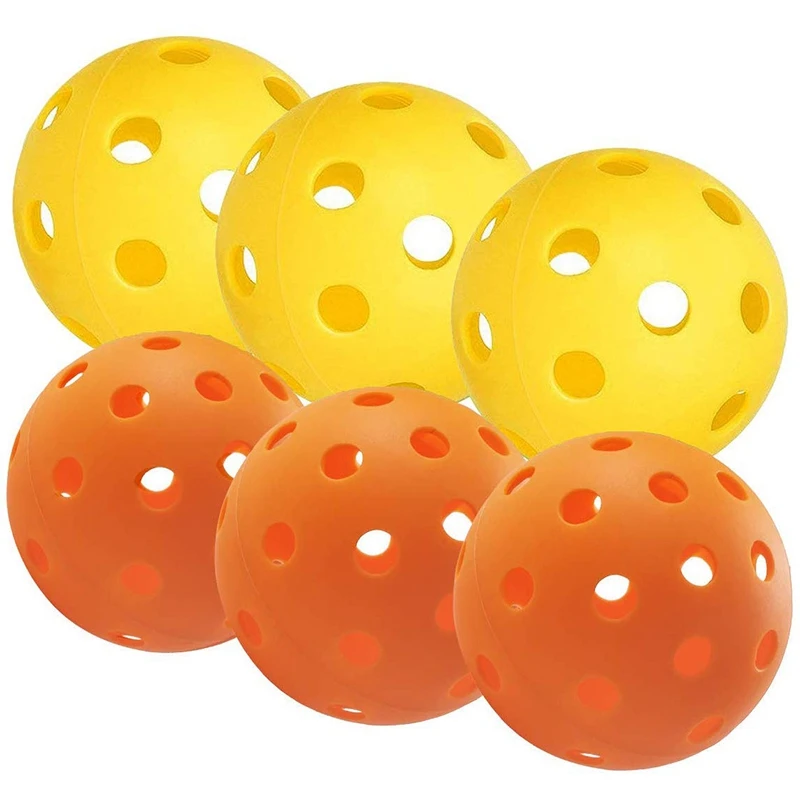 Pickleball желтый внутренний выщипывающий шар с 26 отверстиями оранжевый наружный выщипывающий шар с 40 отверстиями