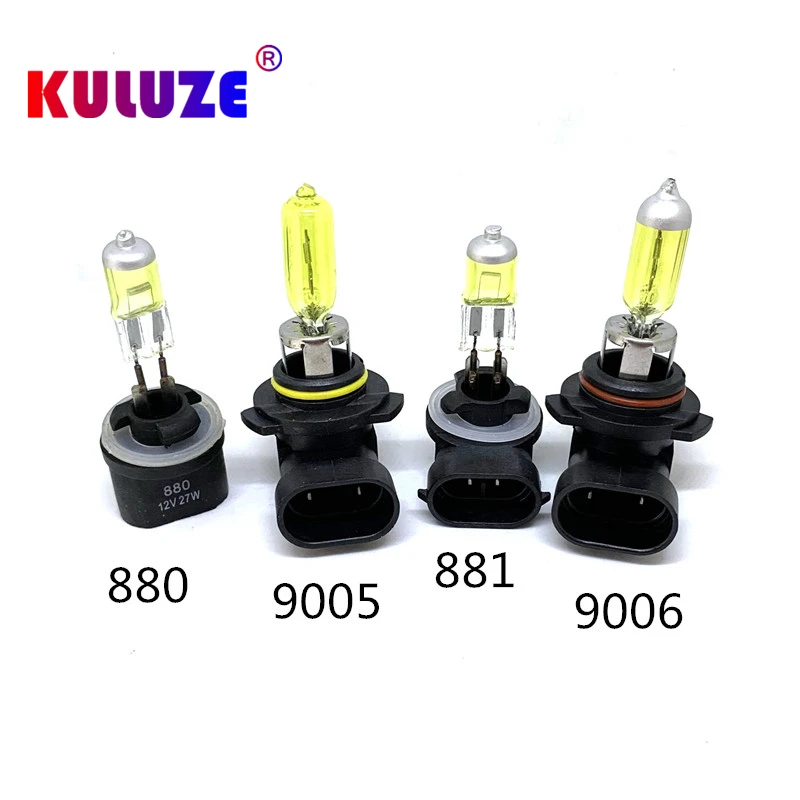 H1 H3 H4 H7 H8 H11 Super Yellow Halogen Headlight Bulb 3000K HB3 HB4 9012 Car Headlights Upgrade Rain And Fog Proof 2 pcs