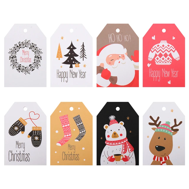 Christmas Present Tags Printable  Christmas Gift Tags String - 100pcs Diy  Kraft Tags - Aliexpress