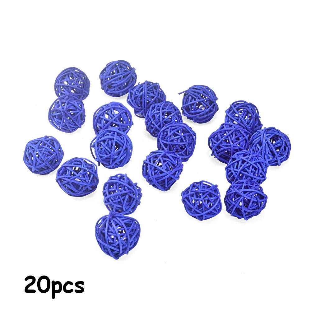Night Blue B-Смешанные 3 см/5 см 20 шт круглой формы Ротанговые шары Sepak Takraw для рождества, дня рождения, вечеринки и дома, свадебные украшения - Цвет: Night Blue