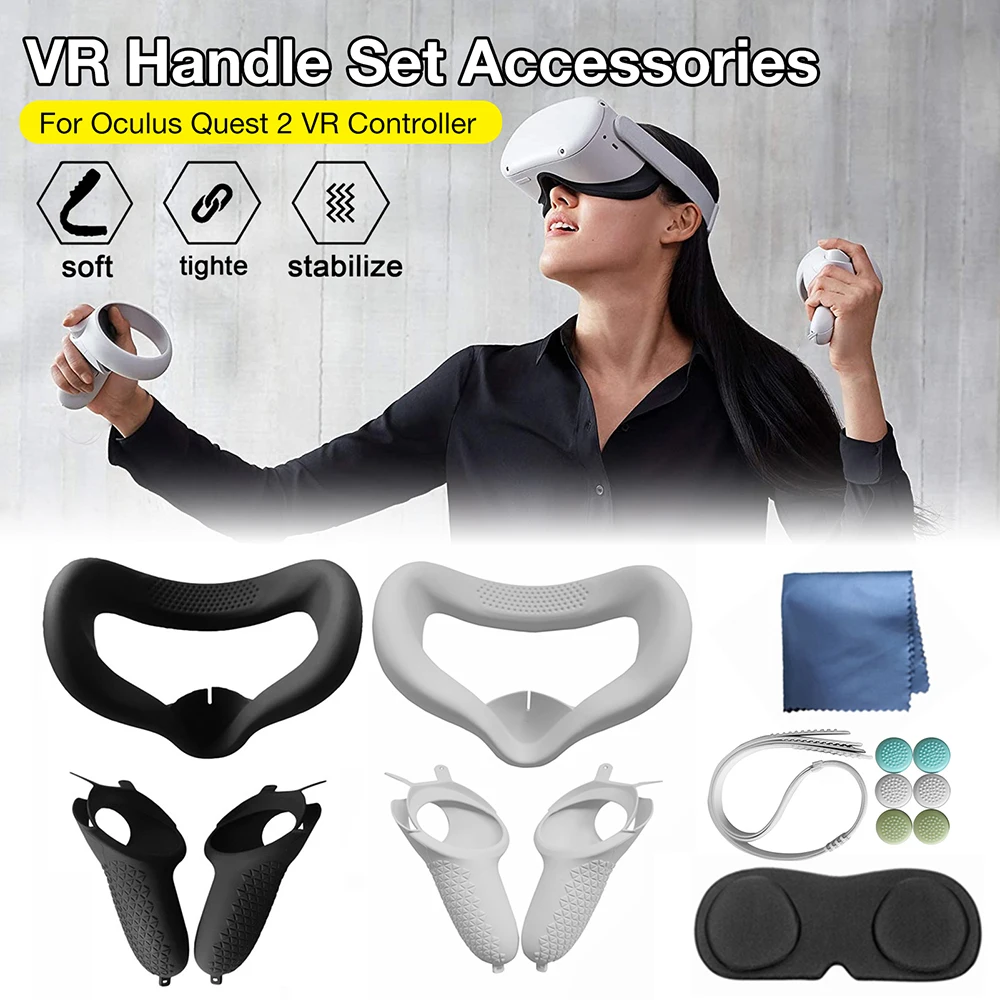 6 Pçs/set Helmet Eye Capa Máscara Facial para o Óculo Busca 2 VR Óculos De Fone De Ouvido Suporte para Quest2 Acessórios de Realidade Virtual