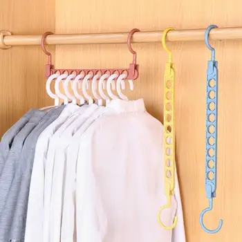 

Nine Hole Rotating Space Saving Magic Hanger With Hook Closet Organizer Multi-function Folding Wardrobe Drying Clothes