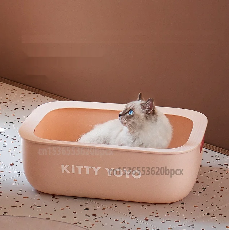 Semi enclosed Litter Box Large Anti splashing Cat Toilet Whole Body ...