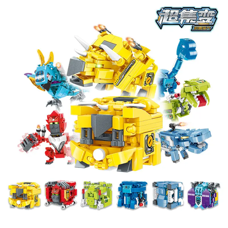 

4 In 1 Blocks for Kids boys Monkey King Warrior Mech Building Blocks Brick Enlightenment Toys Compatible Lepining Christmas Gift