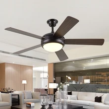Светодиодный потолочный вентилятор 220 В деревянный для детской гостиной спальни с пультом дистанционного управления охлаждающий вентилятор светильник 52 дюйма лампа