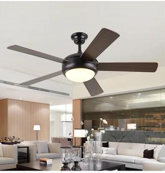 

LED Ceiling Fans 220V Wooden for Children Living Room Bedroom with Remote Controller Cooling Fan Light 52 Inch Lamp