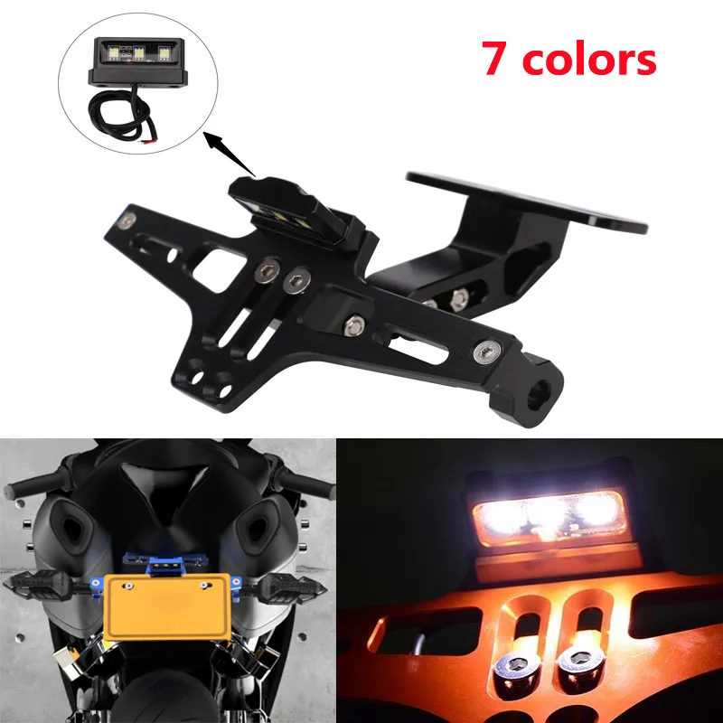 For HONDA CBR 125R RC125 200 390 690 990 Motorcycle Universal Adjustable Tail Tidy Rear License Plate Holder With Led Light | Автомобили и