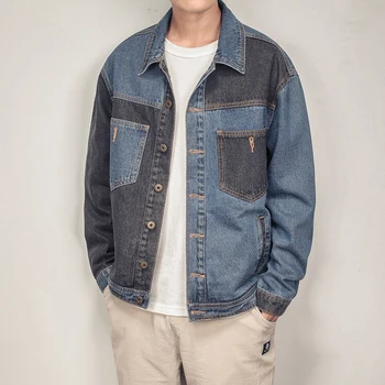 

Autumn Spring Plus size 5XL 4XL-L MAX CHEST 146CM Denim Jeans Jacket Men Stand Collar Casual Fashion Clothes 2020