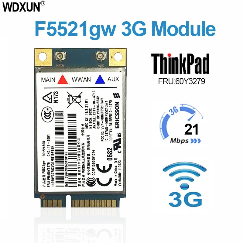 Scheda Modulo Lenovo F5521Gw 3G Originale Thinkpad E320 E420 E520 L420 L520 T420 T520 W520 X1 X220 X220T 60Y3255 60Y3279 04W3767