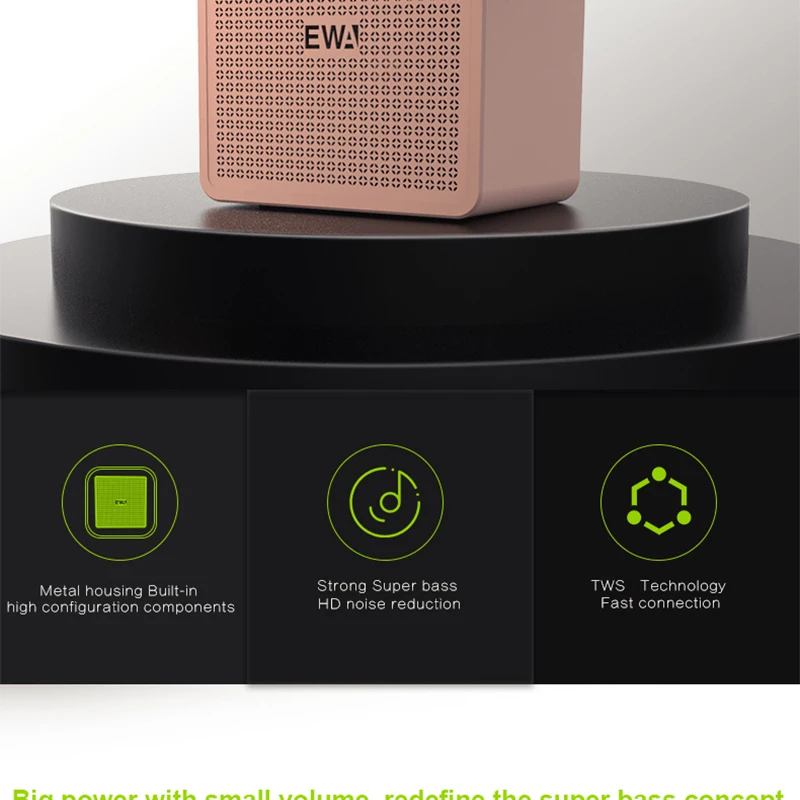 EWA A105 Bluetooth динамик портативный металлический HIFI динамик s TWS беспроводной музыкальный плеер Сильный Звук SD карта воспроизведения динамик