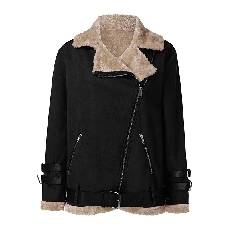 Базовая куртка с локомотивом, женская повседневная меховая осенне-зимняя женская куртка в стиле панк, теплая короткая куртка-бомбер, пальто, верхняя одежда для женщин DR598