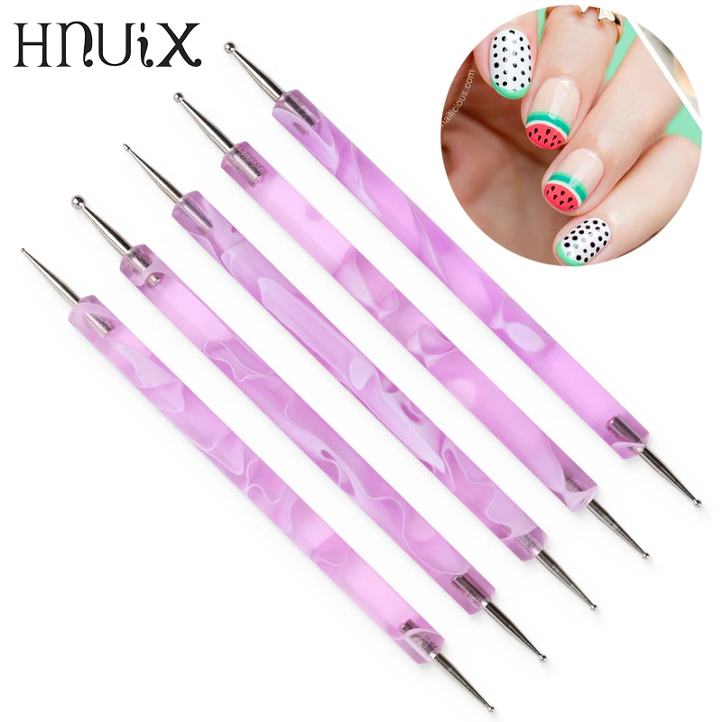 

5 pieces 3D Uv Gel Art nails point pen rhinestone points nails dotting tools needles manicure nails nail polish brush pen set