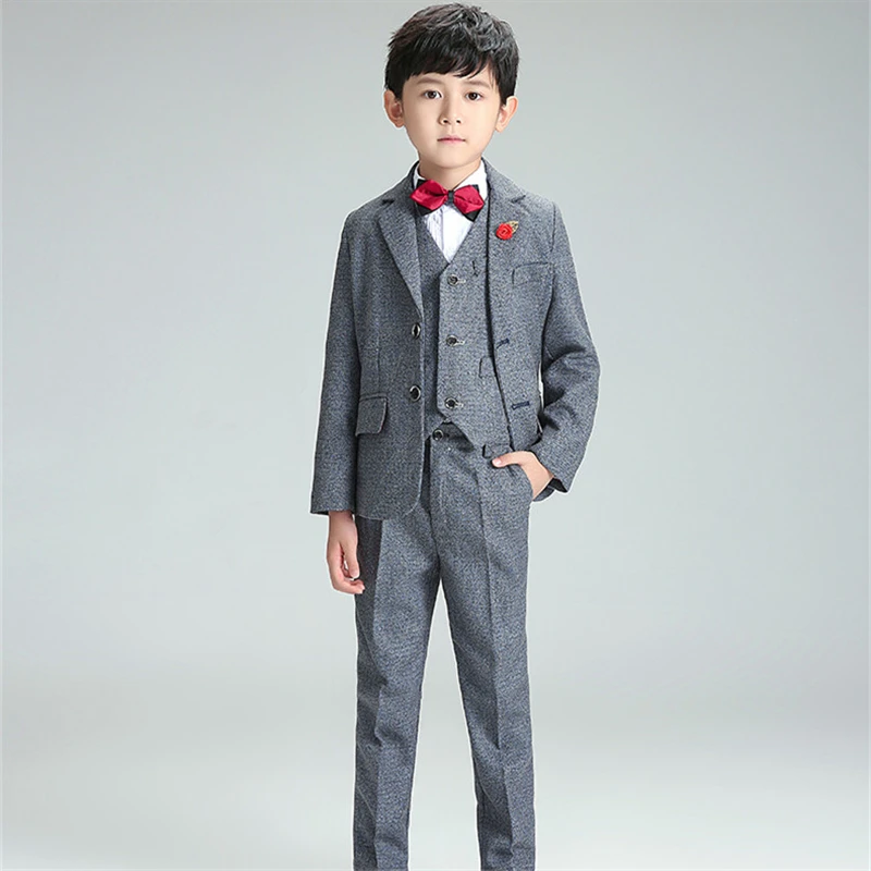 

Flower boys wedding suits gentle boys formal tuxedos suit 5-piece set kids clothing set blazer party suit school uniform