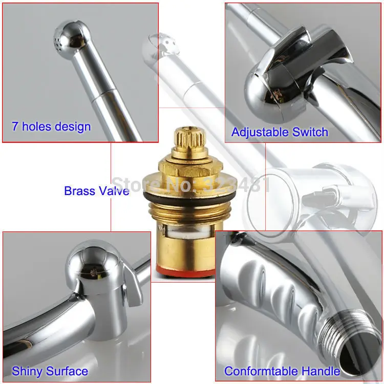 New 7 Holes Toilet Bidet Hand Shower ducha higienica ABS Chrome Plated Shattaf Bidet Sprayer Gun anus puerpera vagina hygienic
