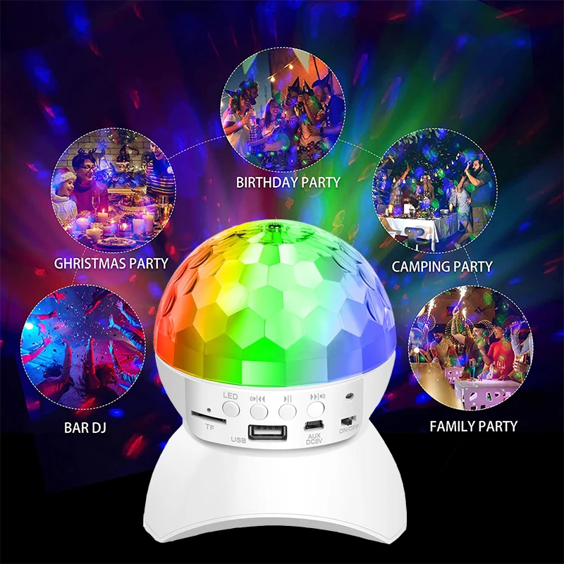 RGB Disco Light Dj Luces Discoteca Lamp Birthday Party Lights Decorations Ball Projector Christmas Stage Lampen Club Lighting