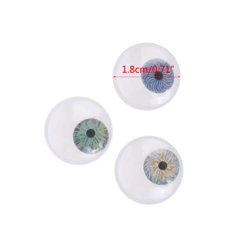 100Pcs 18mm DIY Doll Puppet Plastic Bloodshot Safety Eyes for Handmade Bear Doll Craft Children Kids Toy R9UE