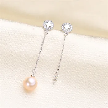 

Plated Silver Earrings Mountings Pearl Ear Wires Earrings Hook Findings Settings for DIY Stud Earrings Jewelry Making Findings