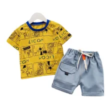 Summer Baby Cartoon Clothes Children Boys Girls Cotton T Shirt Shorts 2Pcs/sets Kids Infant Clothing Toddler Fashion Sportswear