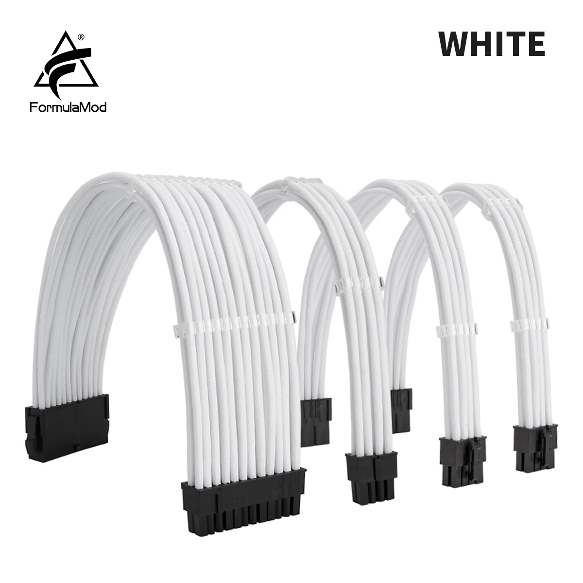 FormulaMod NCK1 Series PSU Extension Cable Kit , Solid Color Cable Solid Combo 300mm ATX24Pin PCI-E8Pin CPU8Pin With Combs  